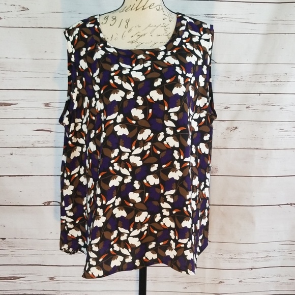 NWT Anne Klein african violet floral print tank - Picture 3 of 8